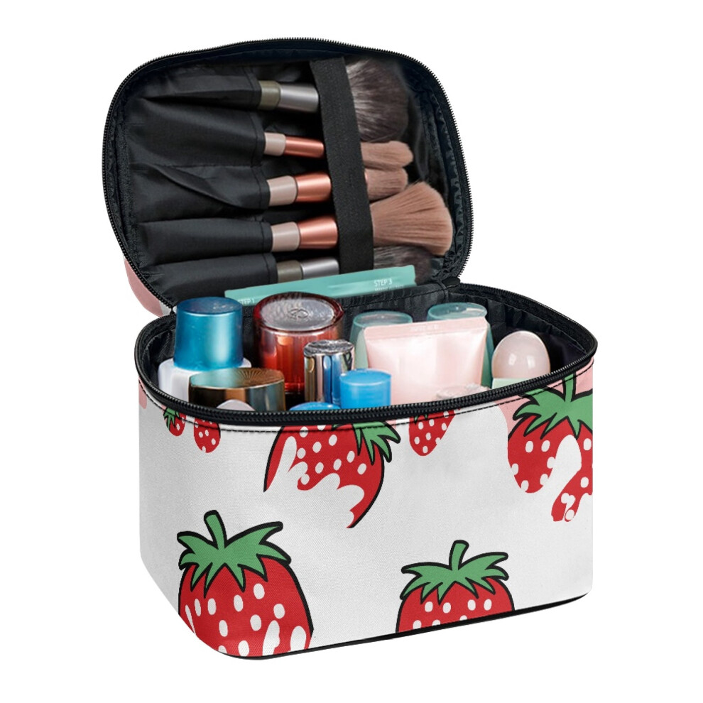 Strawberry Pattern Makeup Skincare Organizer Durable Travel Makeup Bags Friend