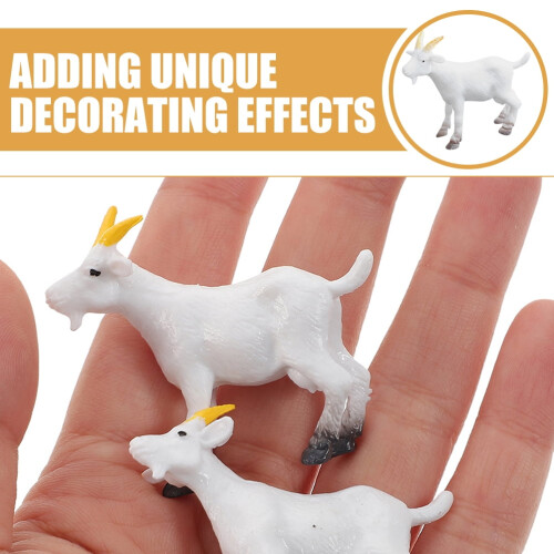 Figurines de chèvres blanches en PVC (8 pièces) 1