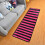 Hallway Runner Rug Pink Black Stripe 2 ft x 6 ft 5
