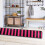 Hallway Runner Rug Pink Black Stripe 2 ft x 6 ft 7