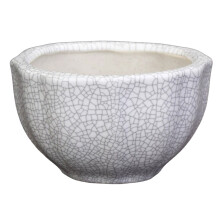 (03) White Crackle Glaze Ceramic Planter for Succulents