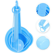 Baking Spoon Tool Plastic Measuring Cups Collapsible Spoons Blue
