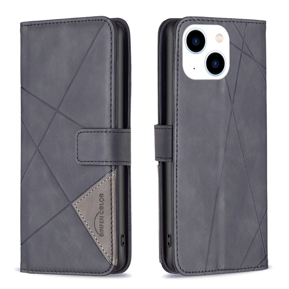 Compatible With Iphone 14 Plus Case, 6.7" Pu Leather Wallet With Magnetic Closure & Tpu Bumper, Shockproof, Black 9336866738445