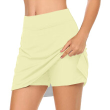 Tennis Skirt Womens Casual Solid Tennis Skirt Yoga Sport Active Skirt Shorts Skirt Skirts for Women Golf Skirts for Women Skort (Beige,XL)