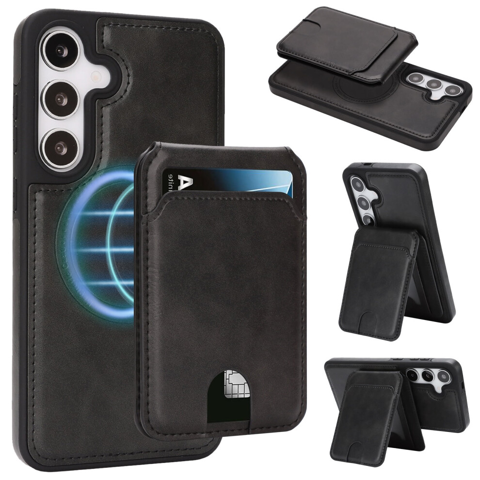 Allytechgroup 2-In-1 Wallet Case For Compatible With Samsung Galaxy S25 Â Magnetic Detachable Cover, Rfid Blocking, Shockproof Pu Leather, Black 9023022584137