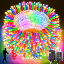 66ft Music Christmas Mini Lights,200 LED Fairy Starry String Light Plug in for Indoor Outdoor Xmas Tree Wedding Party Decoration (Four Colors)