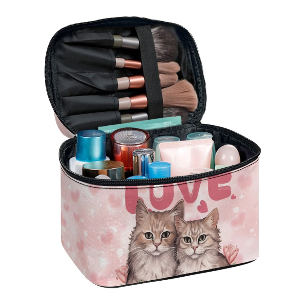 Makeup Organizer Bag with Brush Slots Large Capacity