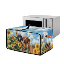 Toaster Oven Cover Compatible with 18.5"x14.5"x9" Appliances, Anti-Scratch, Dust-Proof, Machine Washable, Dachshund & Sunflower Design