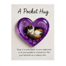 1 PC Cat Memorial Pocket Hug, Emotional Support Keepsake for Cat Owners with Inspirational Cards, Perfect Gift for Friends & Family