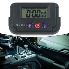 Portable Digital Car Clock Pocket Sized Electronic Travel Alarm Clock Date TS-613A-2 Auto Electronic Stopwatch Alarm Clock