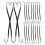 Hair Claw Clips Rubber Bands Polyester Black 20Pack 6