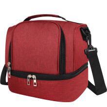 (Wine Red) Insulated Lunch Bag with Adjustable Strap