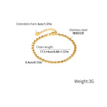 (Gold) Heart Chain Bracelet - Stainless Steel, Party & Vacation Wear