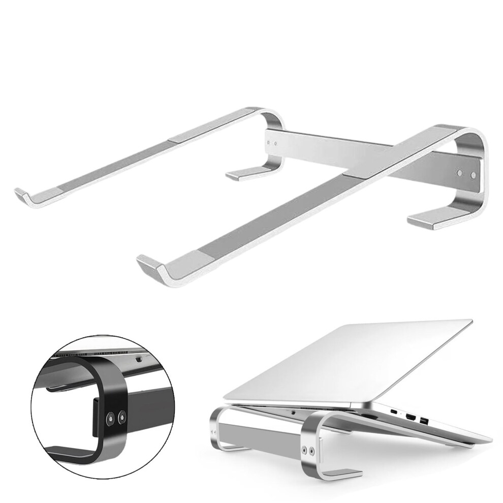 Adjustable Aluminum Laptop Stand Â Ergonomic, Portable, Compatible With Most Laptops, Silver/Black 9023022585288