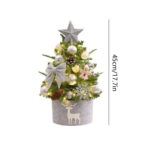 Mini Flocked Christmas Tree with LED Lights 17 Inch 2