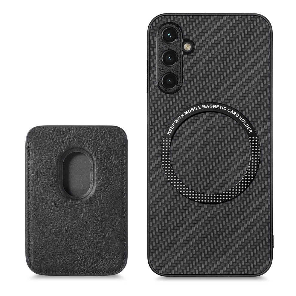 Magnetic Shockproof Pu Leather Wallet Case For Samsung Galaxy A34 5G, Magsafe-Compatible, Rfid-Blocking, Detachable Card Holders, Kickstand, Black 9336866740042