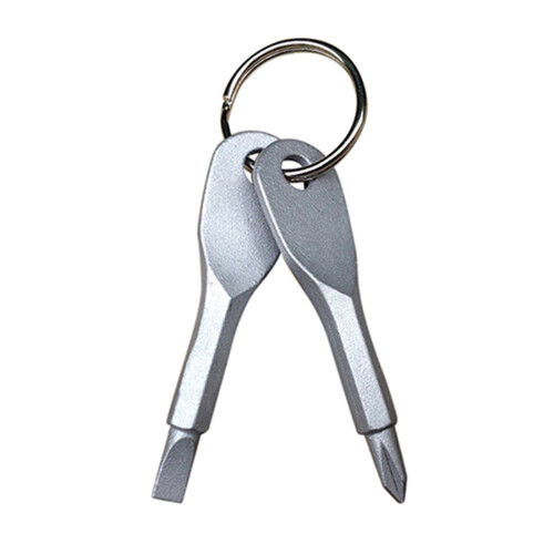 2 Keys Stainless Keychain Screwdriver Set Outdoor Multifunction Pocket Tool 1