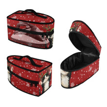 Cat Snowflake Pattern Travel Iron Carrying Storage Bag Polyester Easy to Carry Lightweight Home Textile Storage, Case Only