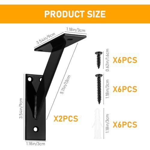 Heavy Duty Shelf Bracket 2 Pcs Wall Shelf Brackets Support Countertop Bracket... 1