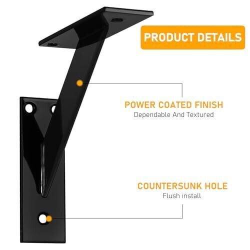 Heavy Duty Shelf Bracket 2 Pcs Wall Shelf Brackets Support Countertop Bracket... 2