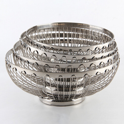 Kitchen Counter Fruit and Vegetable Container Basket for Fresh Stainless Countertop Silver 1