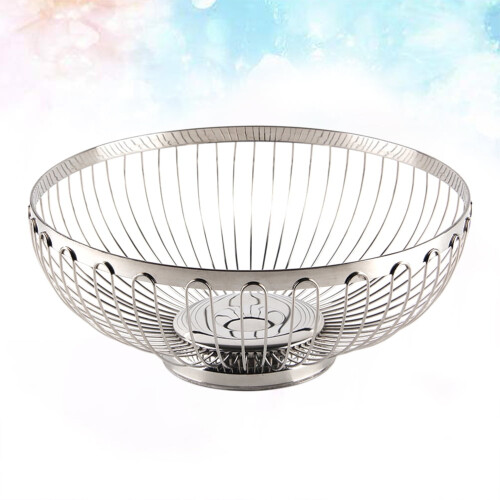 Kitchen Counter Fruit and Vegetable Container Basket for Fresh Stainless Countertop Silver 2