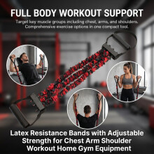 (Red 75lbs) Latex Resistance Bands - Adjustable Gym Equipment