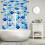 Blue Morocco Kitchen Curtains Set Semi-Sheer 3-Pc 2