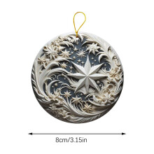 1PC Christmas Snowscape Pendant, 2D Acrylic Tree Ornament for Parties, Fireplace, Wall Decor – 3.15"