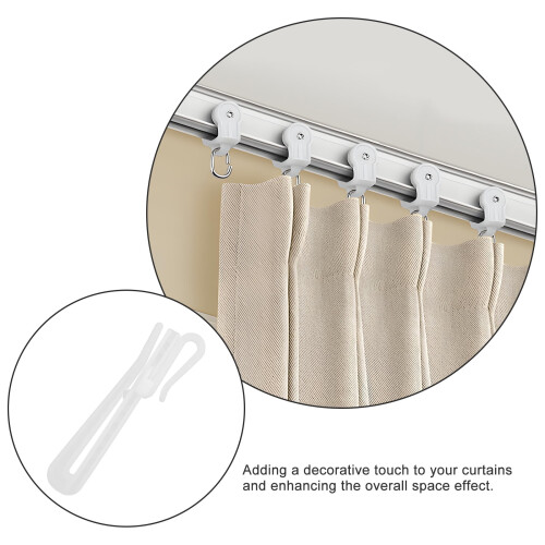 50pcs Plastic Pinch Pleat Hooks for Drapes Adjustable Curtain Hooks and Clips 1