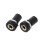 2X 3.5MM Jack Socket 3 Pole Black Stereo Solder Panel Mount Golden With Nuts 4