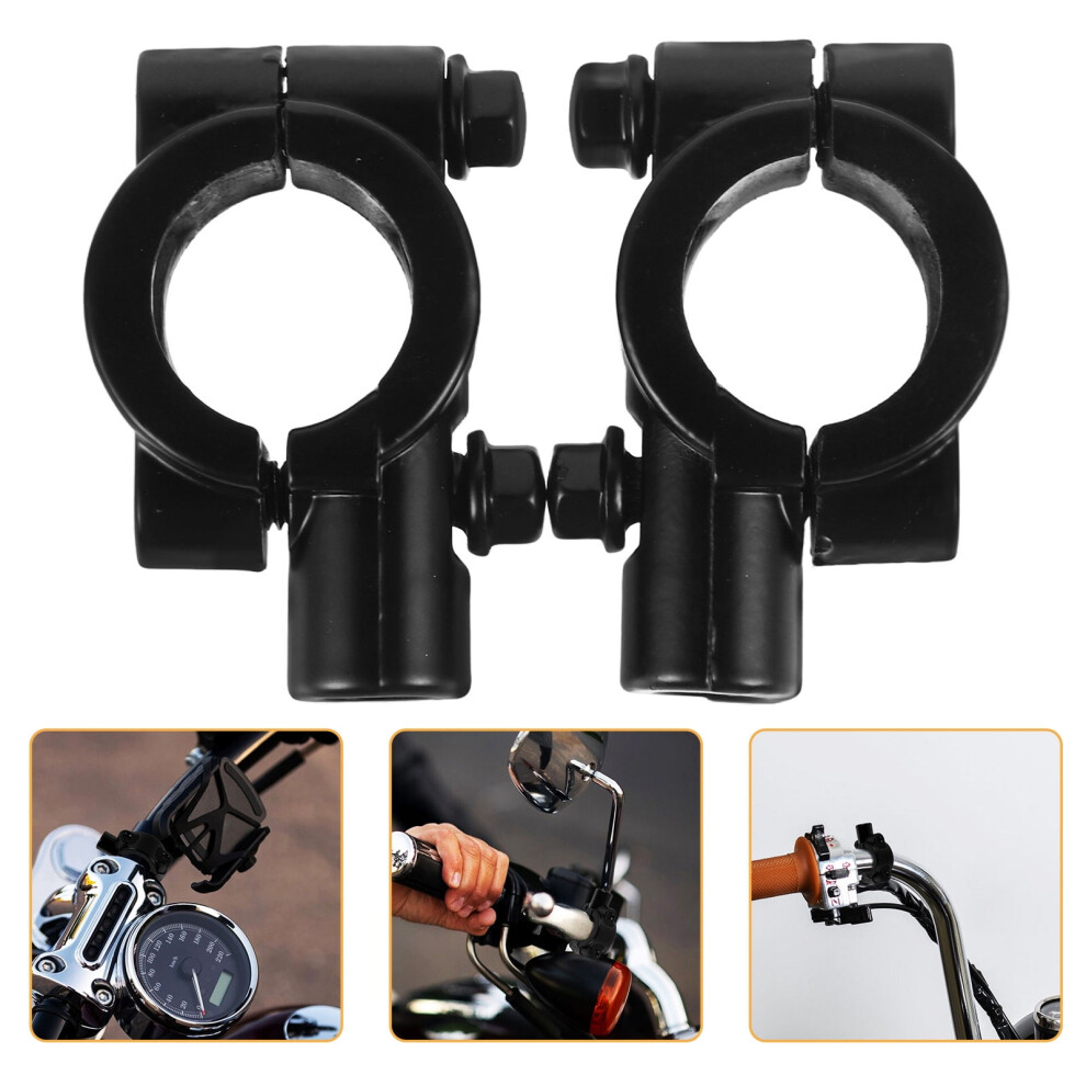 Homemaxs 1Pair Universal Motorcycle Handlebar Mirror Mount Holder Clamp Adaptor 10Mm Thread For Motorcycles Atv Scooter Black 9152228762572