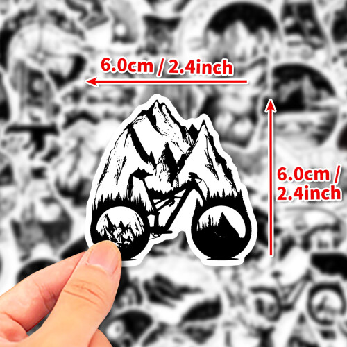 Gothic Stickers Black and White Punk Style 50 Pack 1