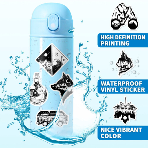 Gothic Stickers Black and White 50 Pack 2