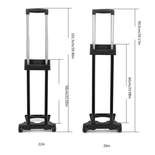 Portable 2 Wheel Trolley Rack Aluminum Foldable Pulling Rod for Luggage Handle Suitcases Replacement Accessory 2