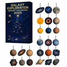 Space-Themed 24-Day Advent Calendar with Acrylic Solar System Ornaments – Wall, Window & Ceiling Decor, Compatible with Space Party Supplies
