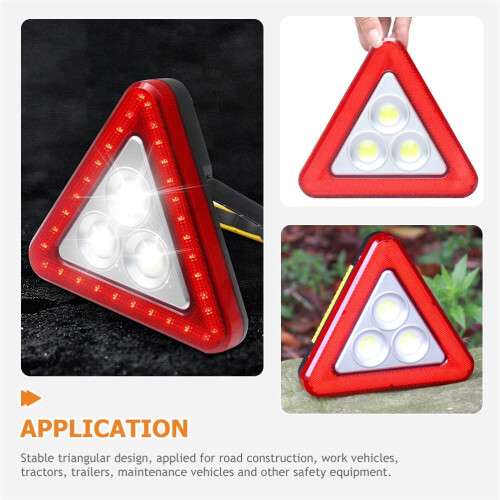 Roadside Reflective Triangles Frame Reflector Car LED Lights Red 1