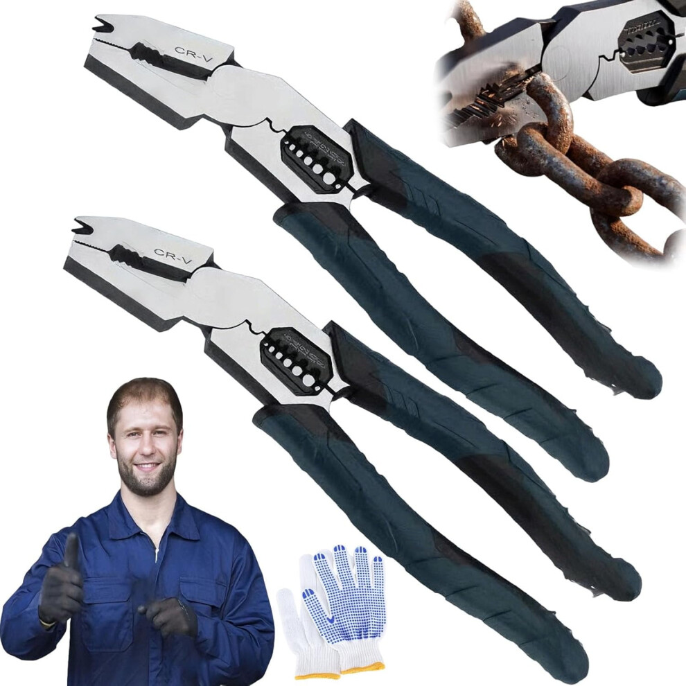 Industrial-Grade Multi-Function Cutting Pliers | 9-In-1 Multi-Functional Pliers With Nail Puller, Wire Cutter, Stripper & Crimper For Diy & Home Use 9464372775514