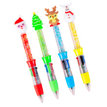 4Pcs Christmas Multicolor Pen 4-Color-in-1 Writing Pen Retractable Multicolor Pen Drift Sand Ballpoint Pen for Writing