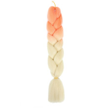 Paquete de 3 extensiones de cabello sintético resistente al calor de 100 g y 60 cm (24") para trenzas retorcidas y de ganchillo, color naranja claro