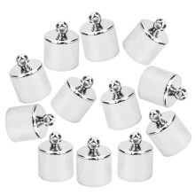 100 peças de terminais de borla de 6 mm para confecção de pulseiras e joias DIY, brancos.