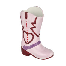 Rózsaszín cowboy csizma mintás gyantából készült Valentin-napi váza, 23 cm Ma  15 cm H  11 cm Szé Masszív váza rusztikus esküvői