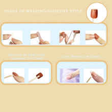 (Standard) Star-Print Beige Press-On Toenails, Durable & Comfort