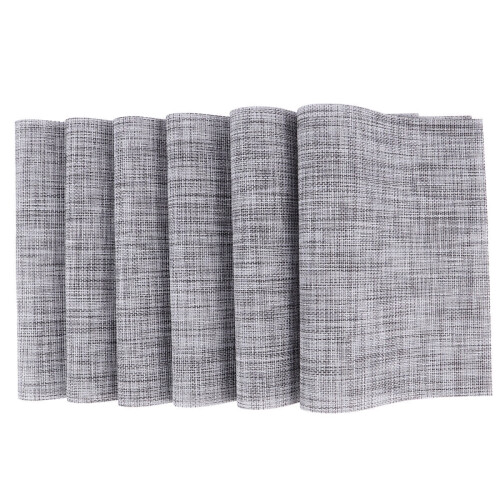 Table Mats Grey Heat and Stain Resistant 6 Pcs