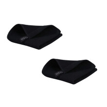 Cotton Waffle Weave Kitchen Towels & Dish Cloths Set, Black, Soft Absorbent, Machine Washable – 2pcs