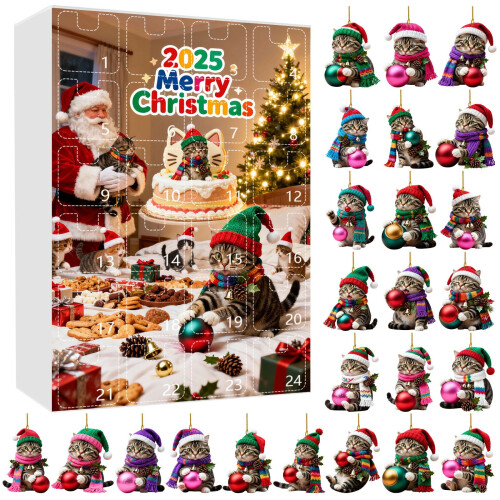 Ημερολόγιο Advent για γάτες με 24 λυχνίες που λειτουργούν με μπαταρία και