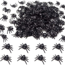 100 PCS Mini Fake Spider,Plastic Black Spider Toys, Simulated Insect Toys for Funny Prank Spider and Joke Halloween Party Supplies