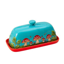 Ceramic Butter Dish Home Kitchen Cheese & Cheese Organizer with Lid Butter Dish