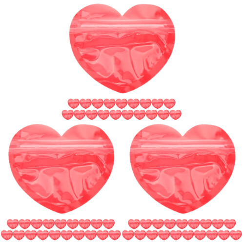 60Pièces Pochettes Resealable Rouge Pe Protection