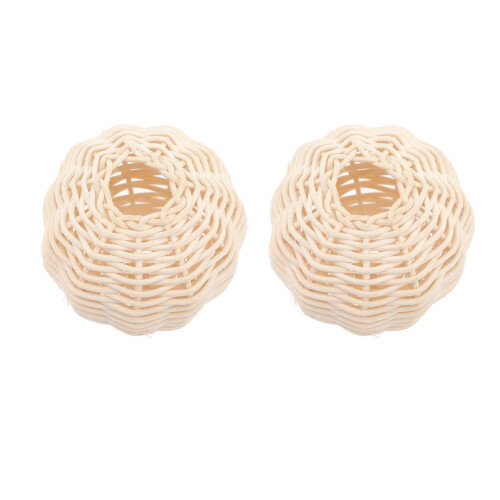 2 pezzi Paralume a sospensione in rattan per lampada da studio